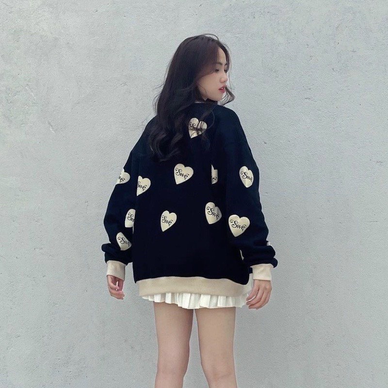 Áo cardigan💙𝗙𝗥𝗘𝗘𝗦𝗛𝗜𝗣💙 Áo khoác cardigan SWE đen nữ freesize unisex kute hàn quốc dễ thương cao cấp giá rẻ.
