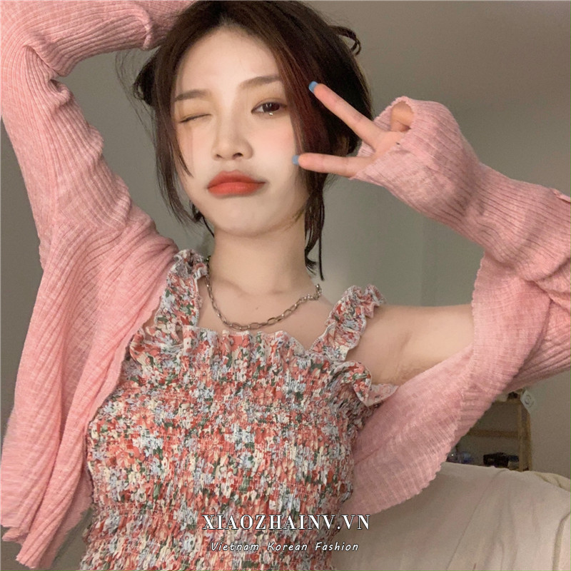 Áo khoác cardigan XIAOZHAINV dệt kim 2 màu gợi cảm cho nữ