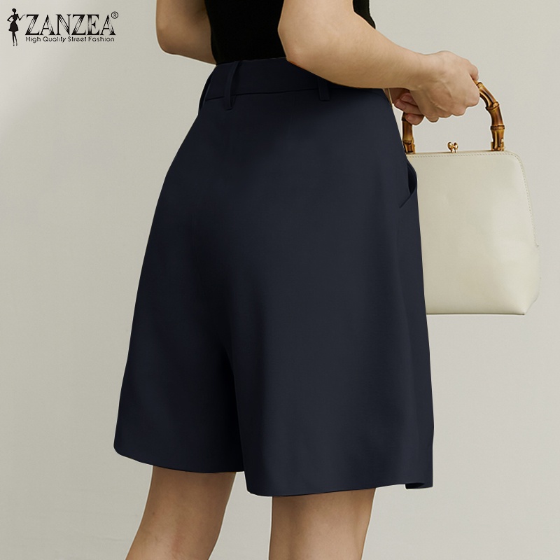 Quần short nữ ZANZEA lưng cao có túi thời trang Hàn