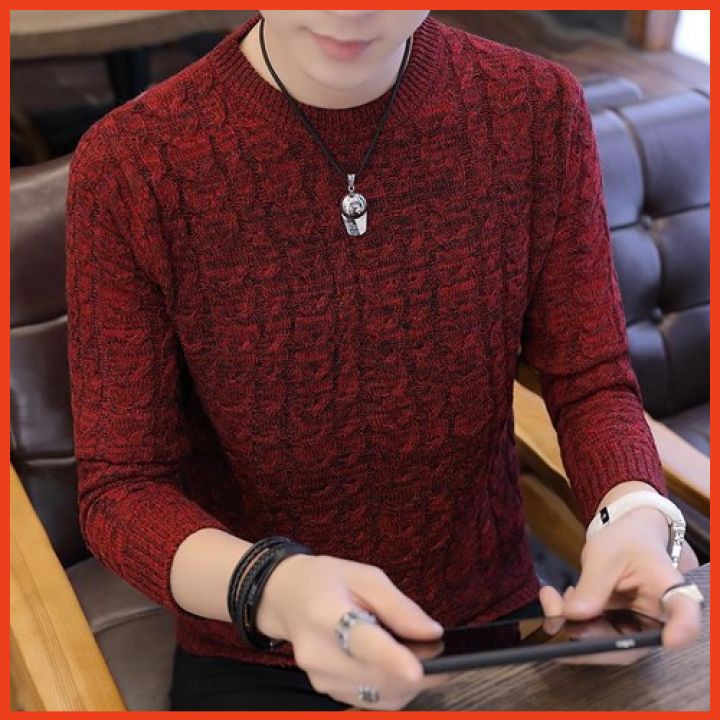 Áo Len Nam Đẹp Cổ Tròn Phong Cách Hàn Quốc Thời Trang Thu Đông