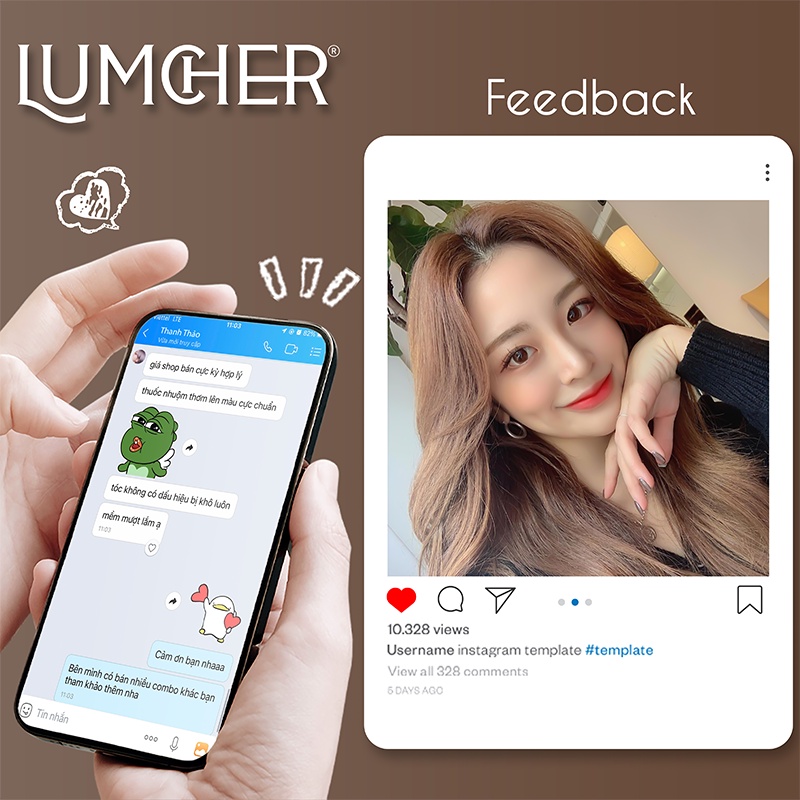 Thuốc nhuộm tóc nâu Cacao tại nhà chính hãng Lumcher LC11