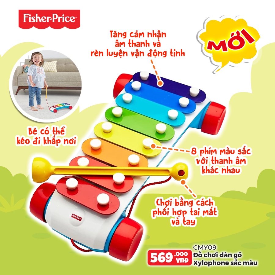 Đồ Chơi FISHER PRICE Đồ Chơi Đàn Gõ Xylophone Sắc Màu CMY09