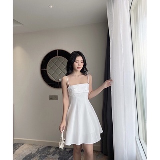 Đầm Váy 2 Dây Xoè Đính Hạt Ngọc