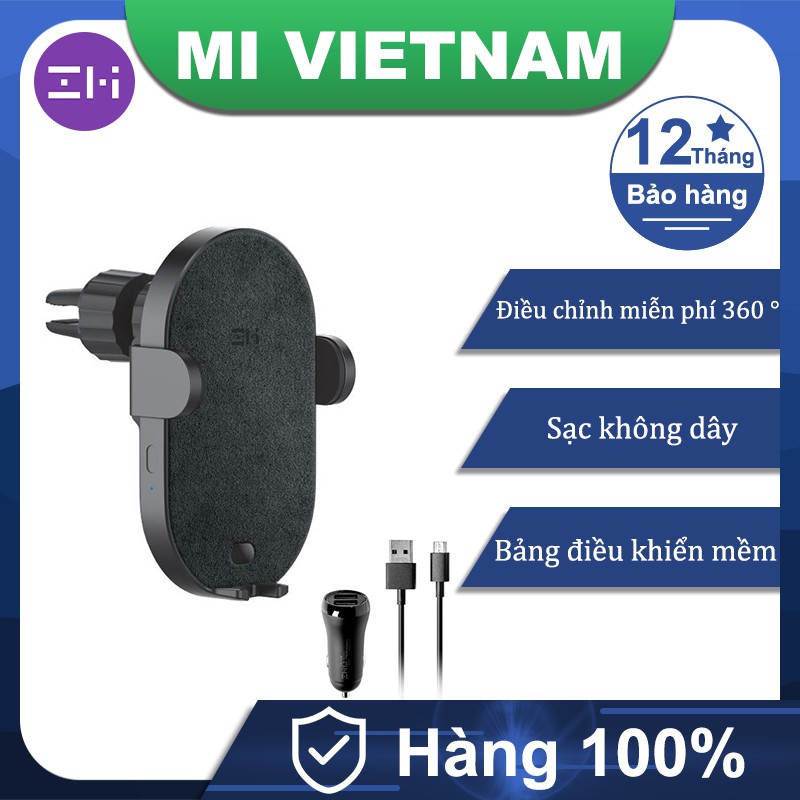 Sạc Không Dây Ô Tô ZMI WCJ11 Kiêm Đế Giữ Điện Thoại, Sạc Nhanh 10W