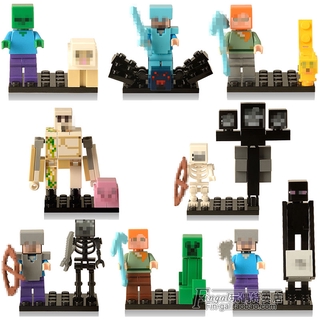 Set 2 Mô Hình Nhân Vật Phim Steve Creeper Zombie