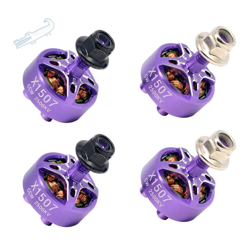 4 PCS 1507 2400KV 3-6S CW & CCW Brushless Motor for Sprog Beginner RC Drone FPV Racing DIY Accessories Red