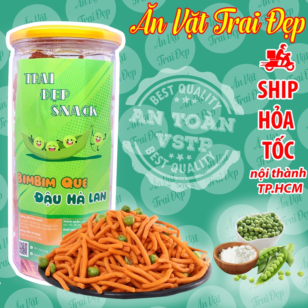 Bim Bim Que Đậu Hà Lan hủ Pet 350g - Trai Đẹp Snack