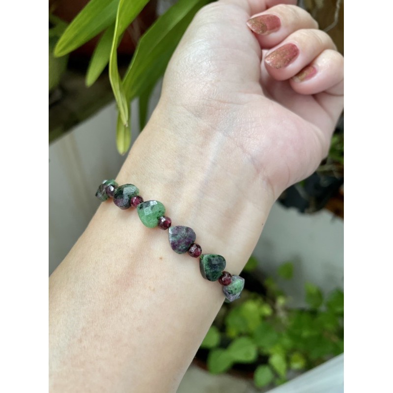 Vòng tay zosite hình tim giác siêu xinh siêu hiếm