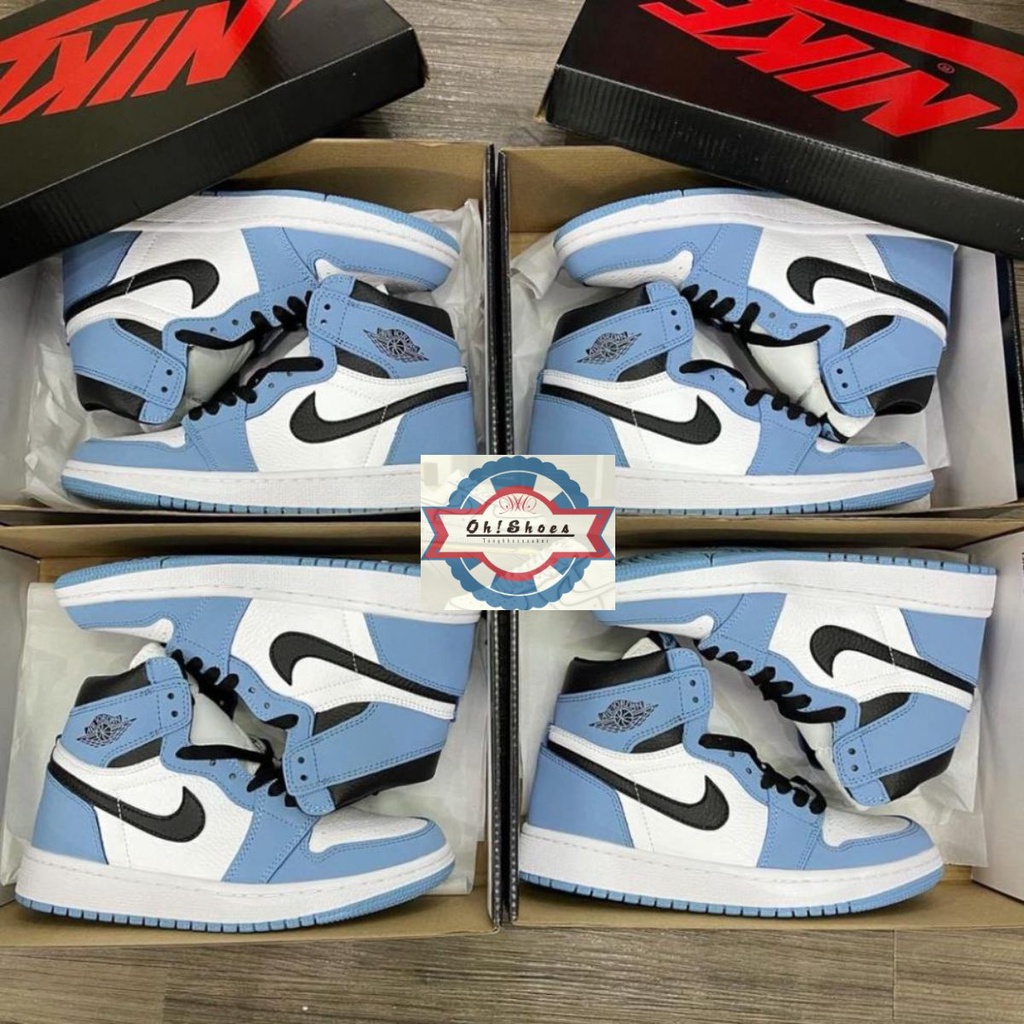 Giày thể thao Jordan cổ cao xanh dương, Giày sneaker Jodan university blue nam nữ Full Box Bill FULL size 36-39