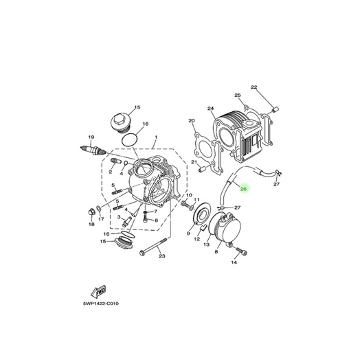 Ống cao su thông hơi máy Yamaha Mio chính hãng