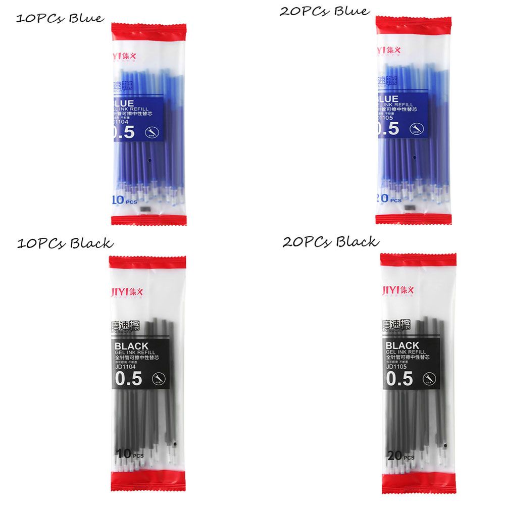 Set 10 / 20 Ruột Bút Mực Gel 0.5mm Nhiều Màu Sắc Có Thể Xóa Được
