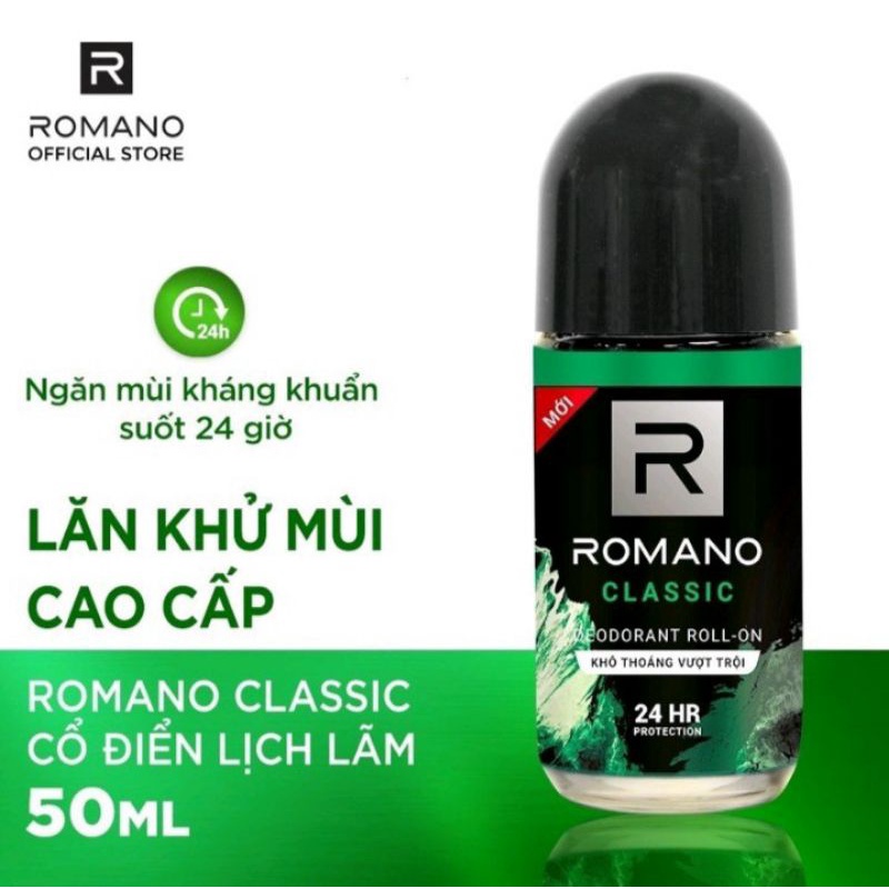 Lăn Khử Mùi Romano Classic 50ml