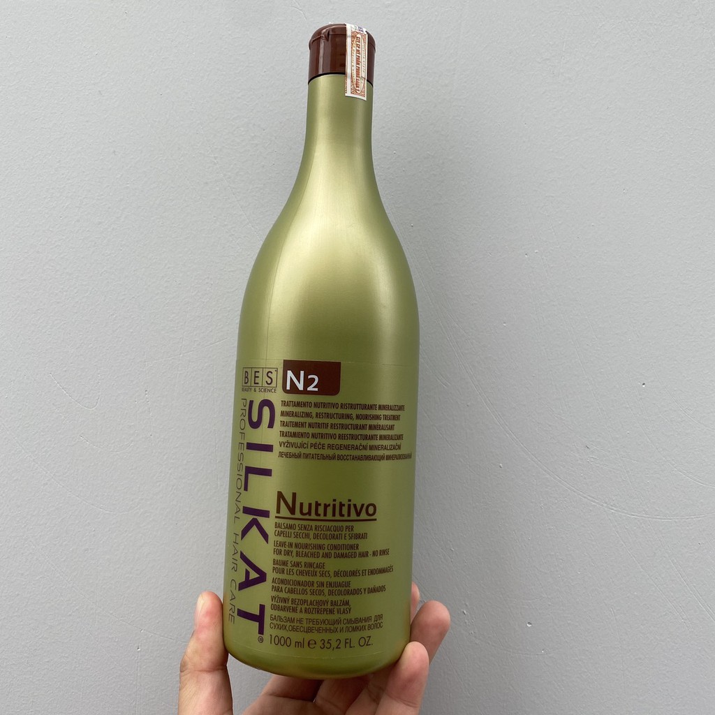 Dầu xả dinh dưỡng khoáng chất tái cấu trúc tóc Bes Hergen Silkat Nutritivo N2 Conditioner 1000ml