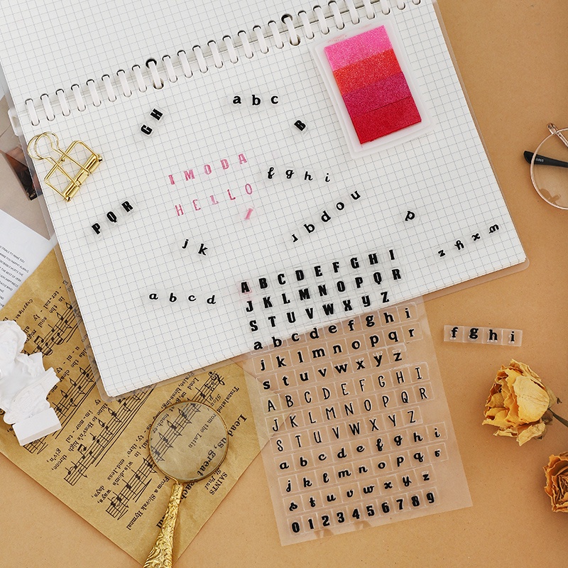 Con Dấu Trong Suốt In Chữ Cái Phong Cách Vintage Trang Trí Sổ Tay