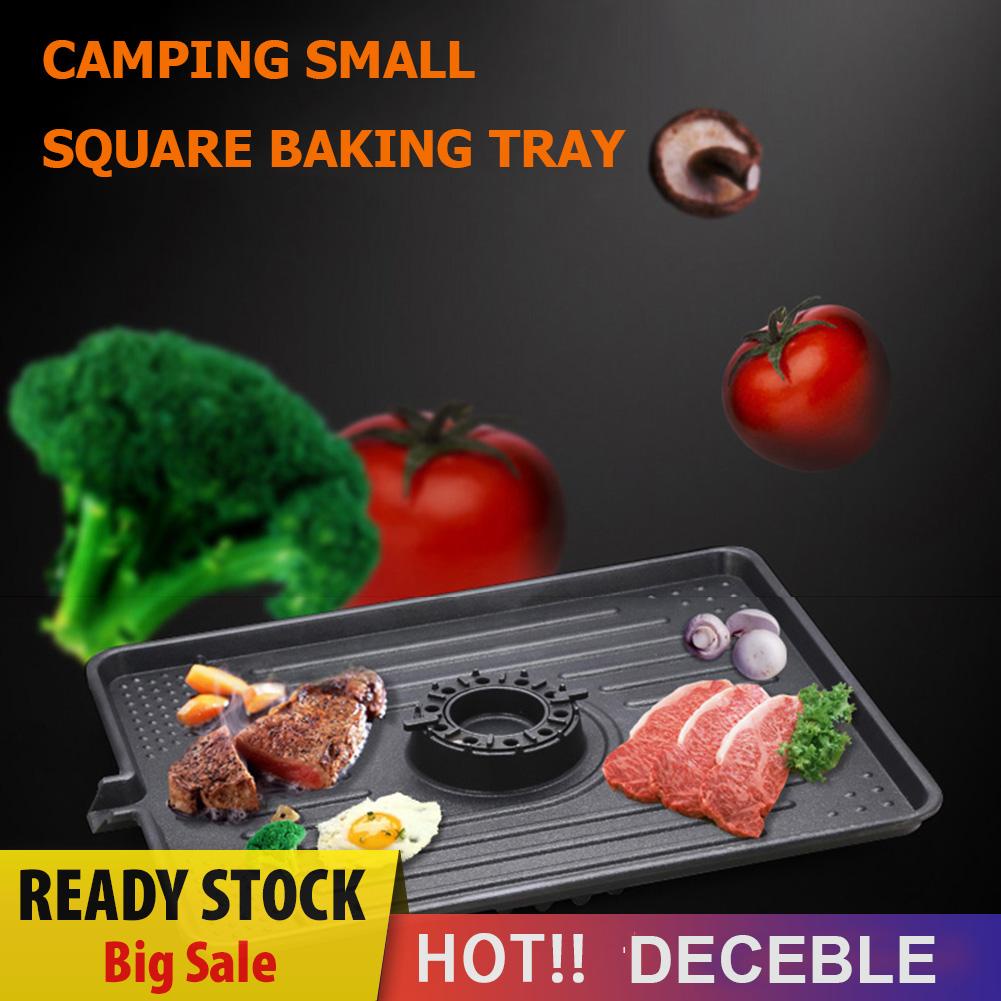 deceble Portable BBQ Grill Pan Non-Stick Gas Stove Party Picnic Beach Barbecue Tray