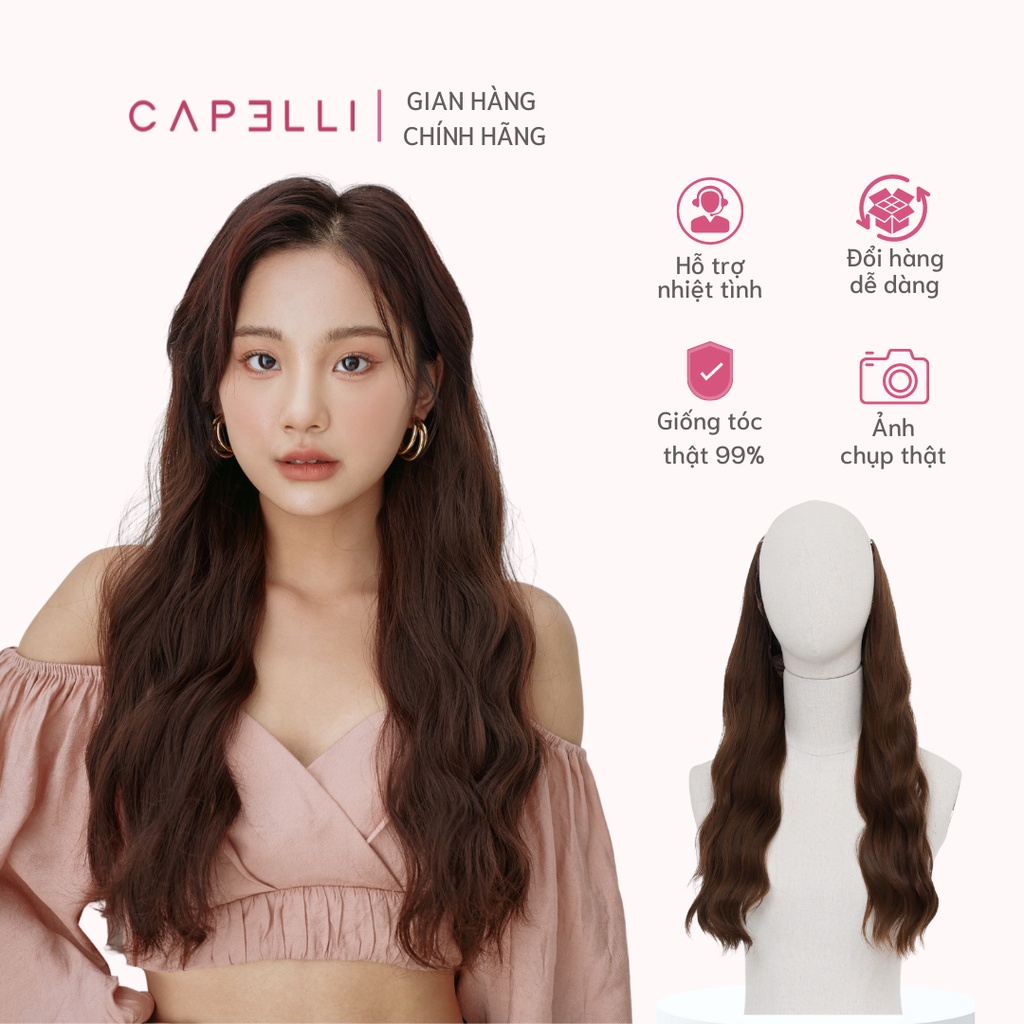 Tóc Kẹp U CAPELLI Dáng Xoăn Sóng Trục 60cm