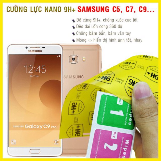 Dán cường lực dẻo nano Samsung C5, C7, C9, C9 Pro