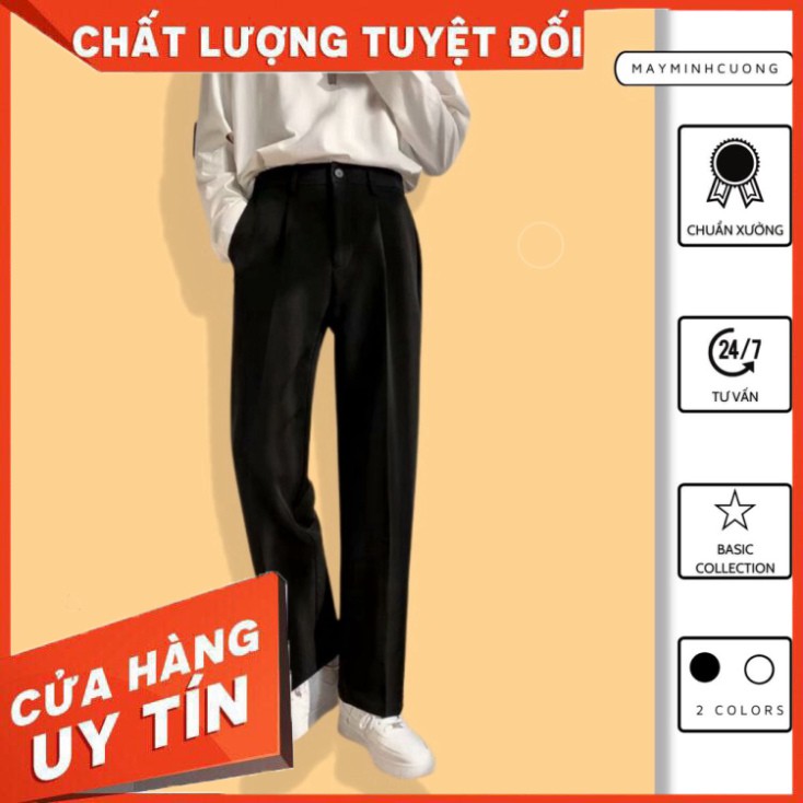 Quần tây ống rộng dáng baggy nam phong cách Hàn Quốc, quần nam ống suông mặc co giãn siêu dễ chịu - QB - Hàng nhập khẩu