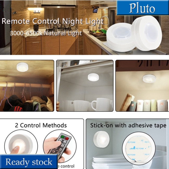 Set 3 đèn LED không dây kèm điều khiển từ xa cho tủ đồ đa năng tiện dụng