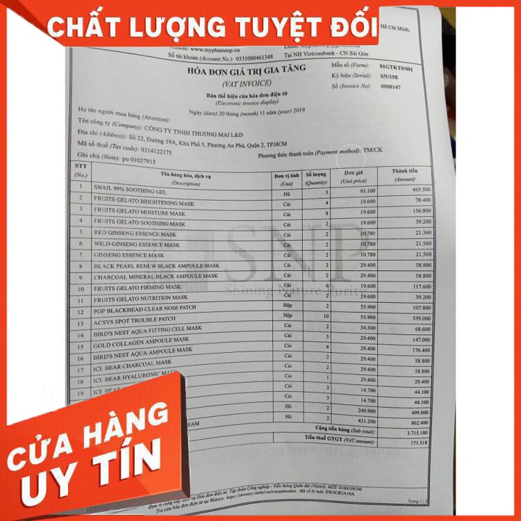 Mặt Nạ Dưỡng Tinh Chất Trái Cây Xay Đông Lạnh SNP Furits Gelato Mask 25ml