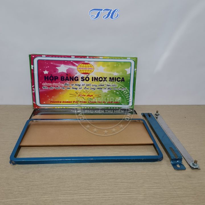 Khung bảng số gắn ô tô - khung biển số ô tô - biển số mới ô tô - phụ kiện xe ô tô màu inox