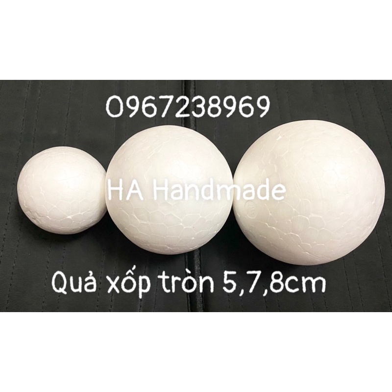 Quả xốp tròn 5cm,7cm,8cm,9.5cm làm hoa cẩm tú cầu,hoa Handmade trang trí nhà cửa