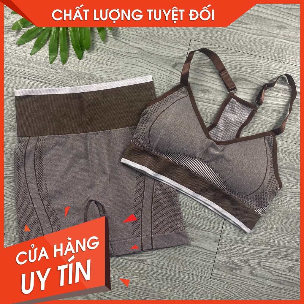 sét bộ đùi- bra kèm mút ngực ,quần legging nâng mông tập gym -yoga _hàng quảng châu