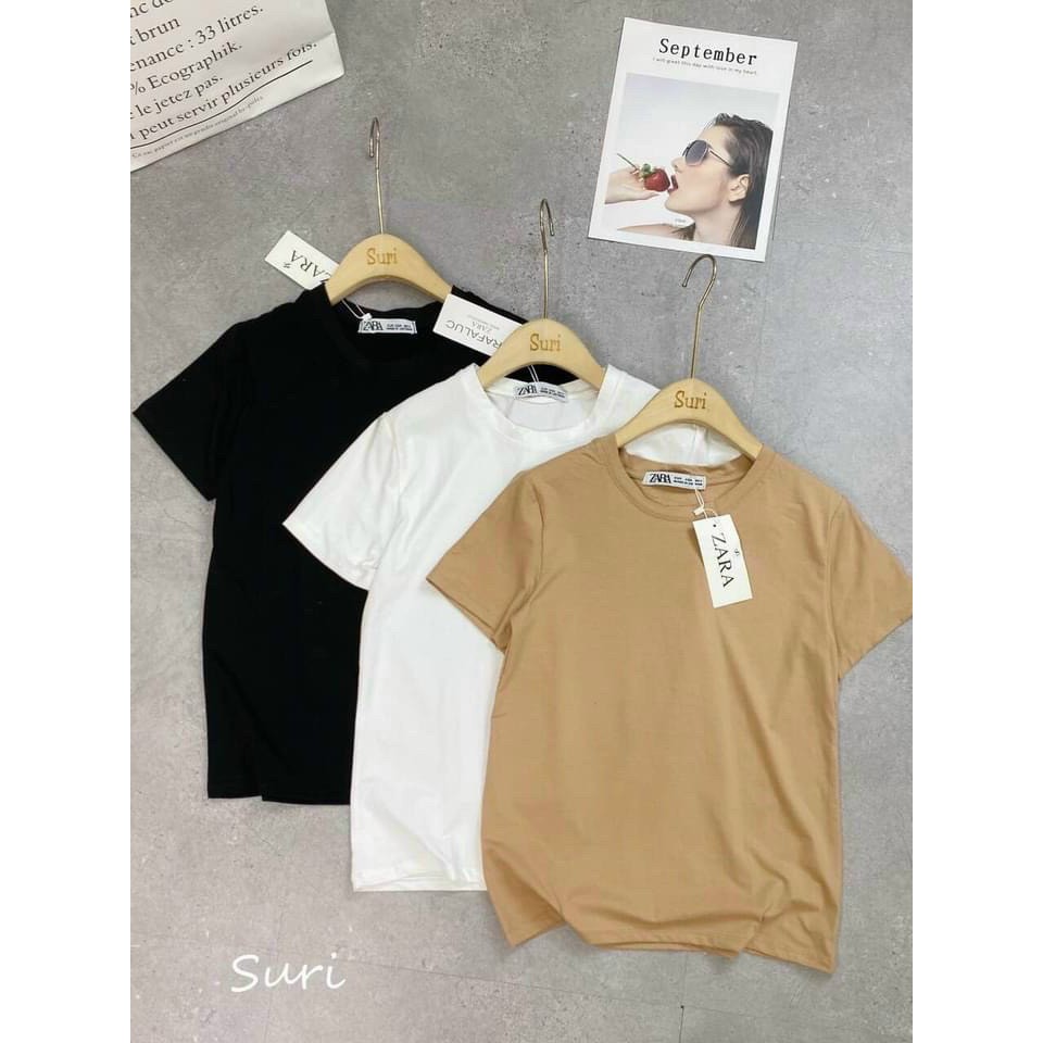 Áo Phông Cotton Cổ Tròn Basic Hot Trend Cho Nữ