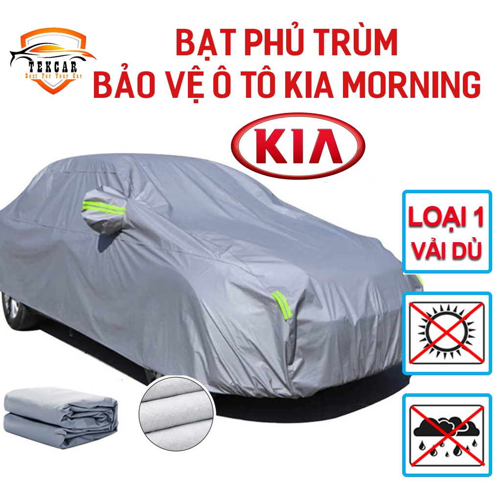 [KIA MORNING] Bạt phủ trùm bảo vệ xe ô tô Kia Morning vải dù OXFORD cao cấp , áo trùm xe 5 chỗ chống nắng, nóng, mưa