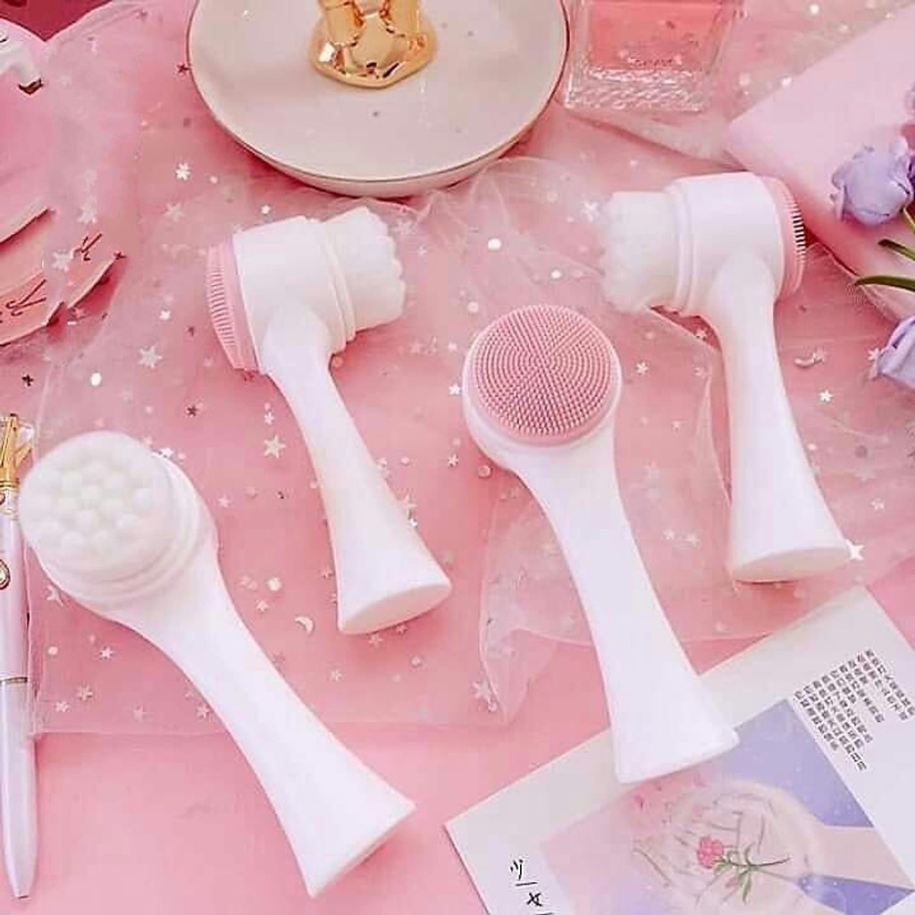 Dụng Cụ Massage Cọ Rửa Mặt 2 Đầu Silicone KUNBE, Giúp Làm Sạch Da Mặt, Loại Bỏ Bụi Bẩn Bã Nhờn