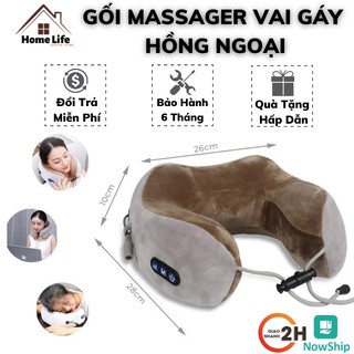Gối Massage Vòng Cổ Chữ U 360 Đa Năng - Hỗ Trợ Mát Xa Vùng Cổ