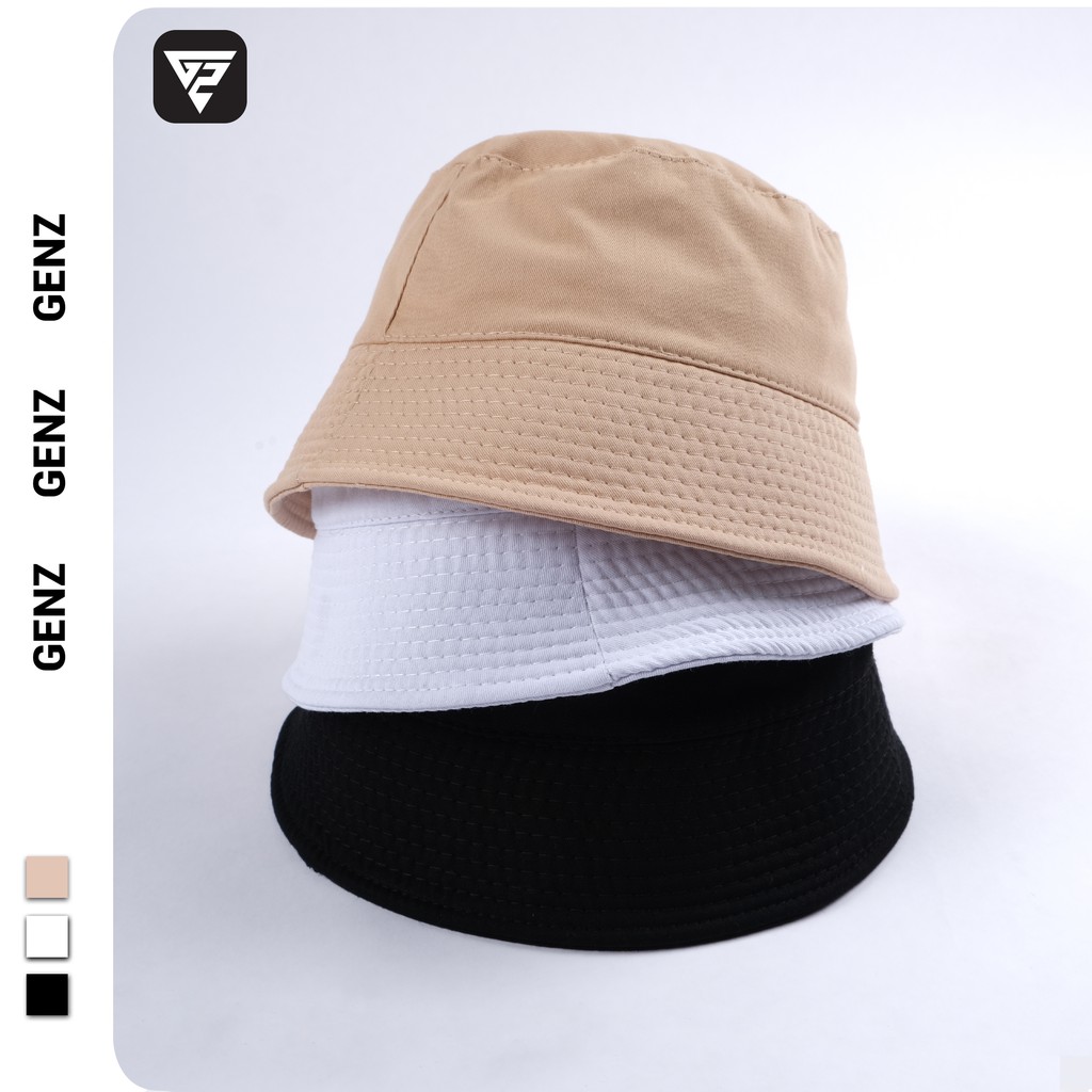Nón bucket vành cụp GENZ trơn nhiều màu phong cách Ulzzang Unisex ZA015