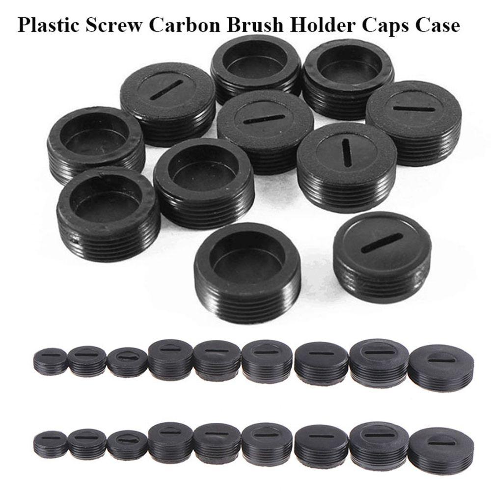 10 Nắp Nhựa Màu Đen Đường Kính 12mm Cho Cọ Trang Điểm Ốp