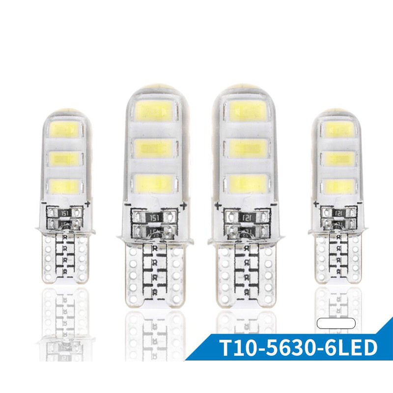 Bóng Đèn LED T10 6 SMD 5730 Silicone DC 12V Lắp Thay Thế Đèn Xi Nhan, Demi Xe Máy