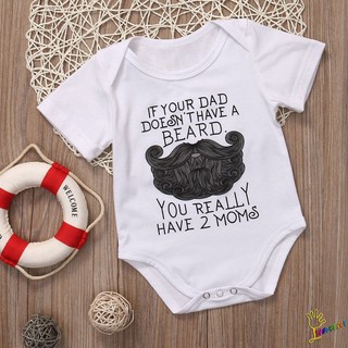 ❤XZQ-Summer Newborn Baby Clothes Infant Boy Girls Moustache Jumpsuit Outfits Short Sleeve Cotton Romper Hot Letter