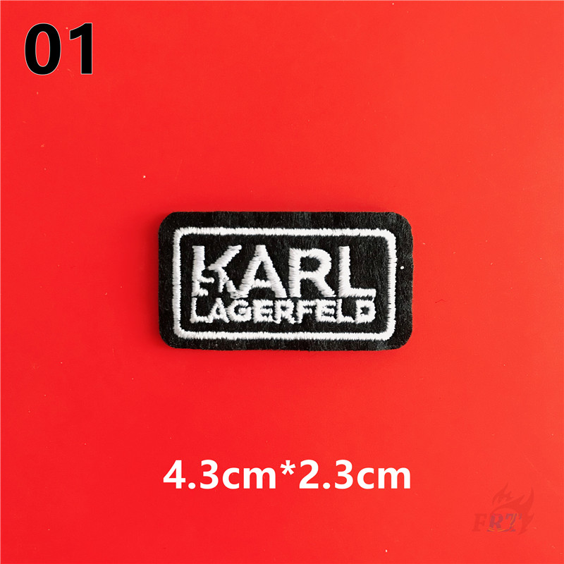 ♚ Sticker Ủi Thêu Hình karl lagerfeld ♚ 1 Huy Hiệu Nổi Tiếng Nổi Tiếng Trên Các Miếng Vá Sắt Trên Các Huy Hiệu