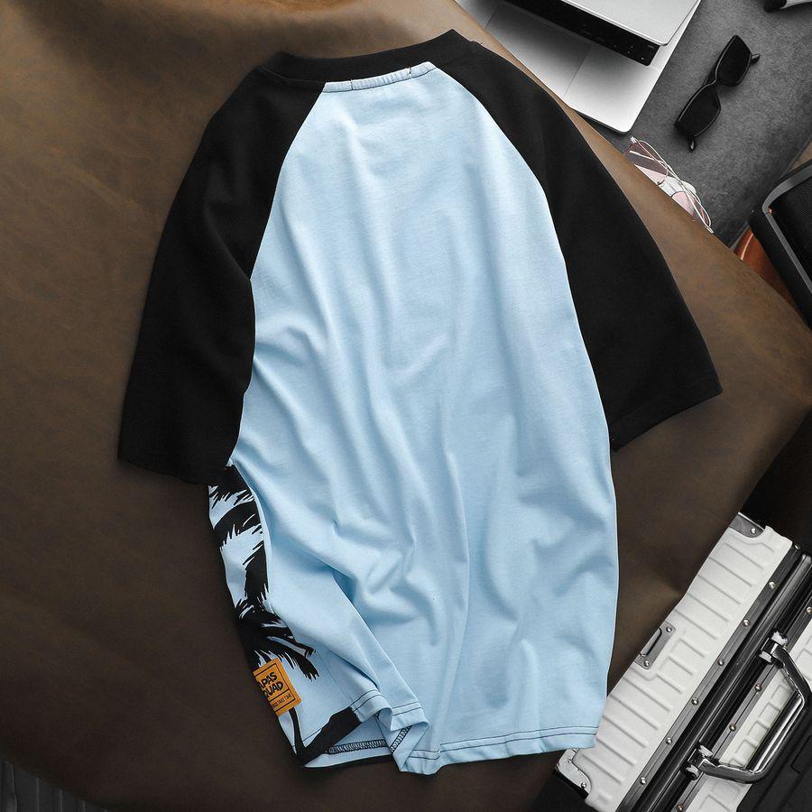 Áo Thun Raglan Palm Chính Hãng Fapas Họa Tiết Cây Dừa Trẻ Trung Chất Liệu Cotton Thoáng Mát