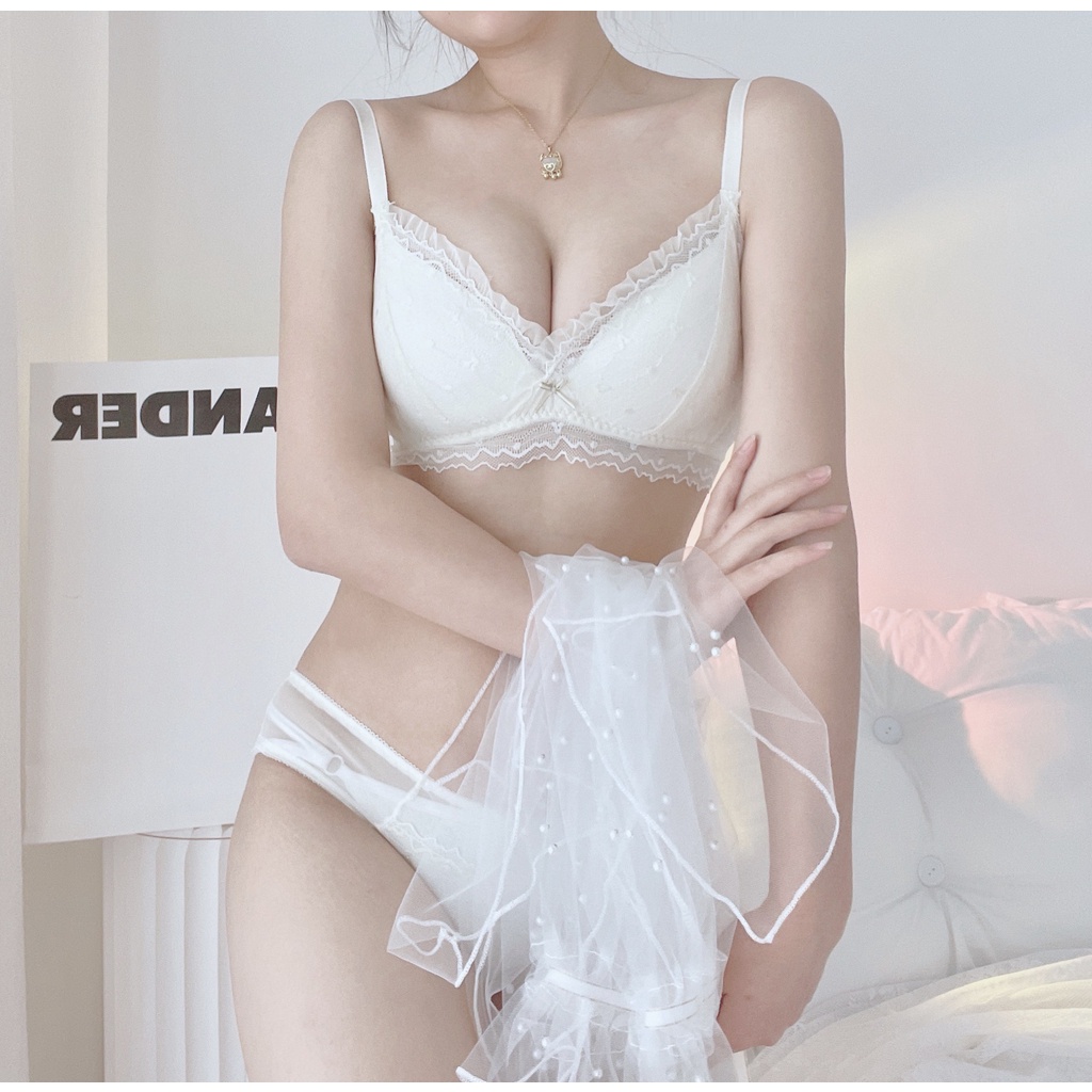 Áo lót nữ phối ren mút mỏng nâng ngực tạo khe ANM-25