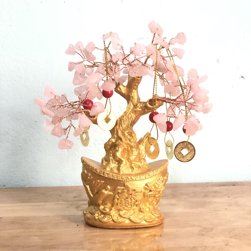 Cây đá phong thủy cây phát tài phát lộc K03 cao 20cm (NHIỀU MÀU)