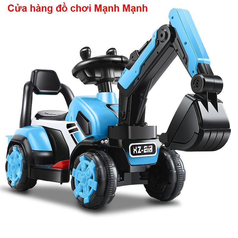 Máy xúc dành cho trẻ em có thể ngồi và lái xe đồ chơi điện cỡ lớn, móc, tay ga, kỹ thuật bé trai   đồ chơi