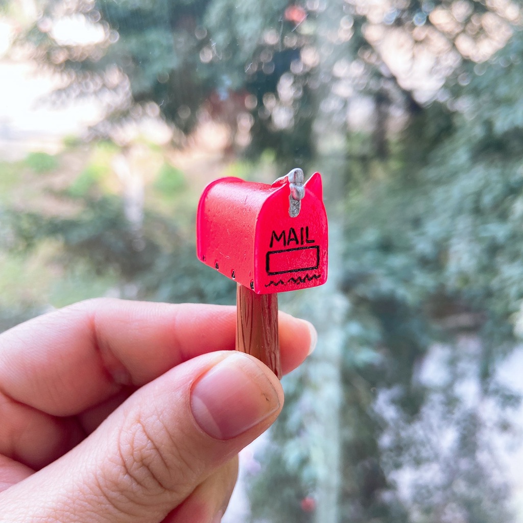 Tiểu cảnh mini ❤️ Mô hình trạm điện thoại, xe bus, bình cứu hỏa trang trí sen đá, sân vườn, bể terrarrium