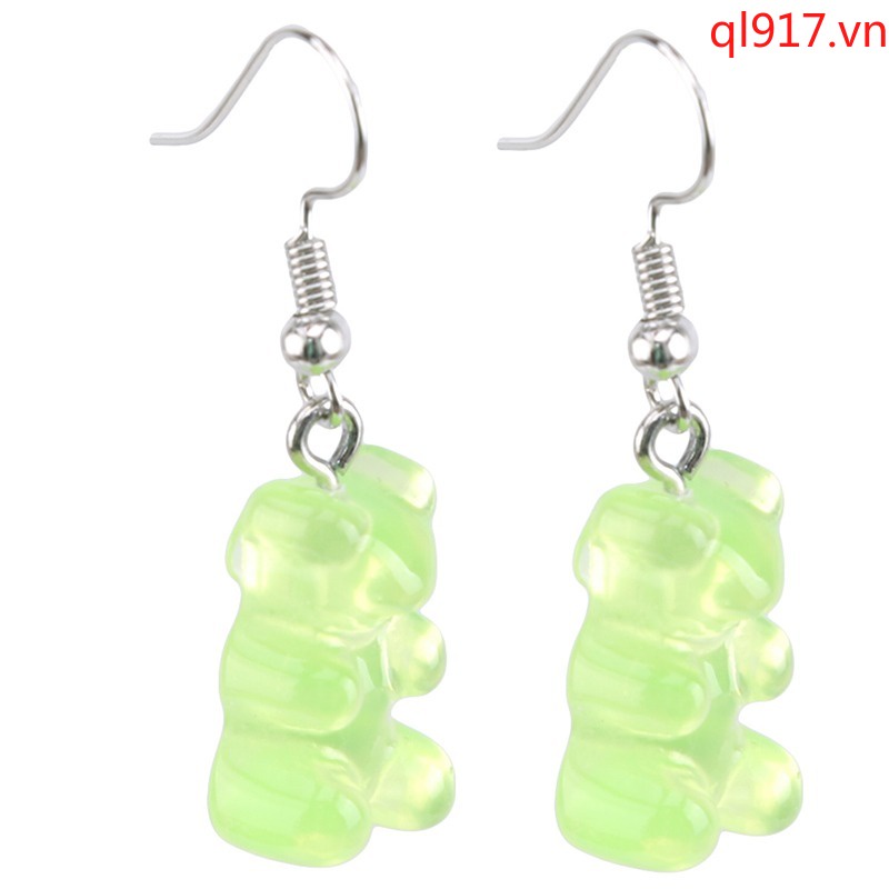 1 Cặp Bông Tai Hình Gấu Gummy Mini Dễ Thương