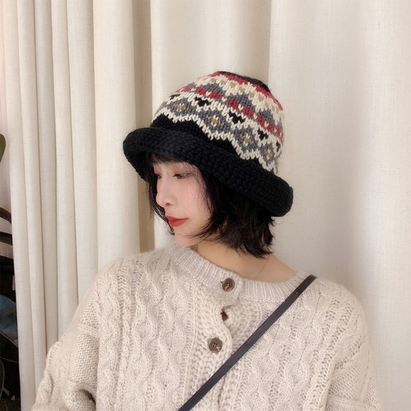 Nón Vành Len Họa Tiết Hoa Vintage Cho Nữ