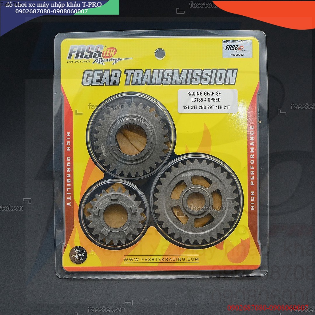 Bộ nhông số đấu Fasstek Racing số 1ST/2ND/4TH cho Exciter 135 4S