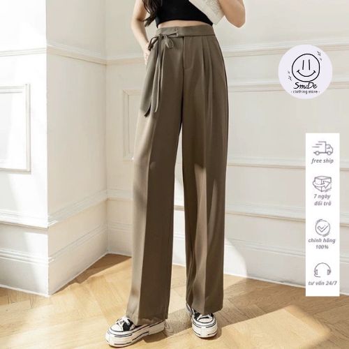 Quần Tây Ống Rộng Thắt Nơ Lệch | Smide Clothing