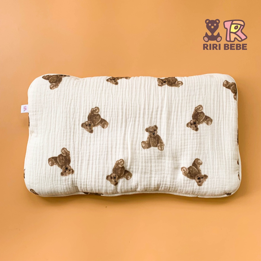 Gối Xô Sơ Sinh, Gối Xô Cho Bé trai, Bé Gái Họa Tiết Nghộ Nghĩnh Chất Cotton Mềm Mịn, An Toàn Cho Bé - Ourkidsy