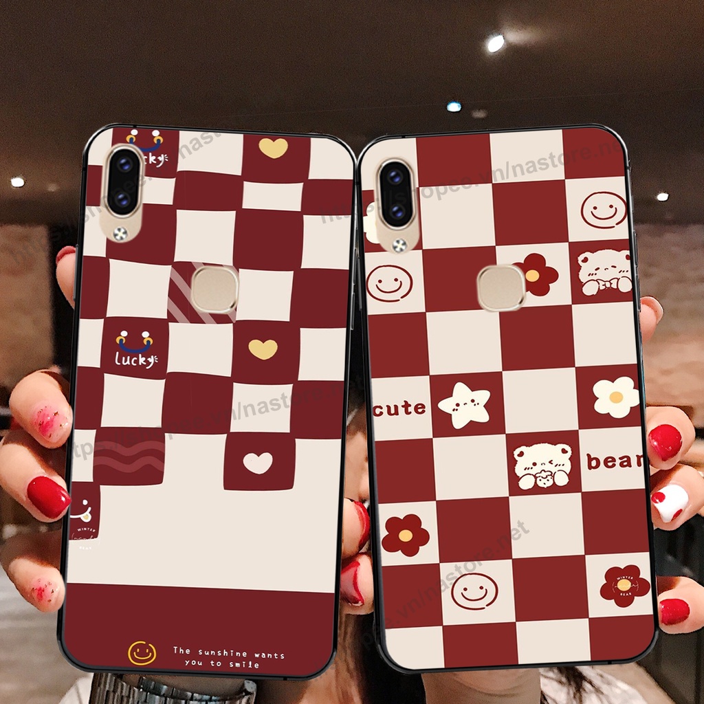 Ốp lưng Vivo V9 / V9 Youth trái tim hình gấu cute cá tính, giá rẻ, cực bền