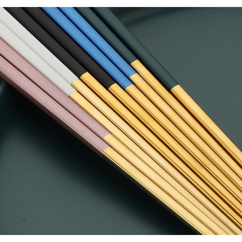 đũa inox. bộ đũa inox 304 cao cấp. bộ đũa inox 304 mạ vàng sang chảnh | BigBuy360 - bigbuy360.vn