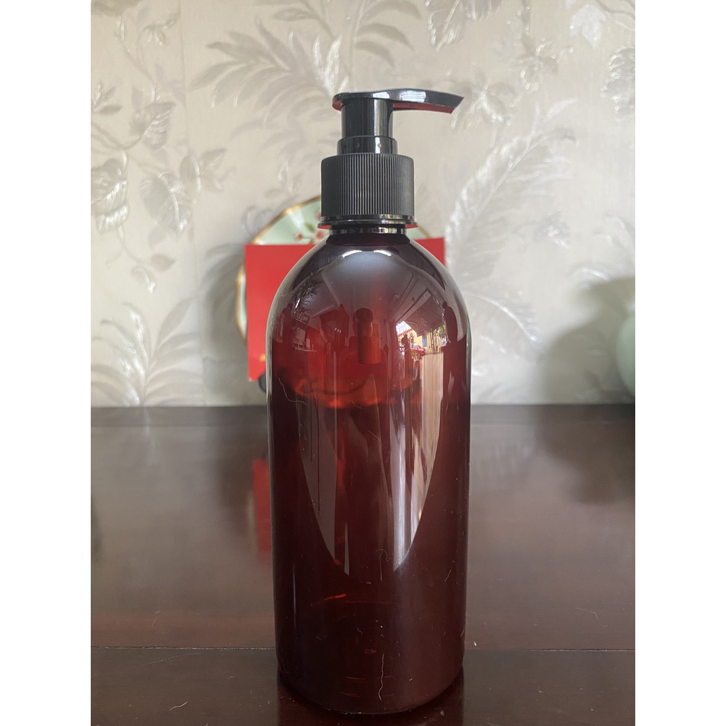 Chai nhựa Pet nâu 500ml vòi nhấn
