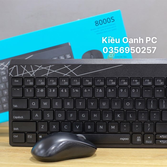Bộ bàn phím chuột không dây Rapoo 8000M (USB-Wireless, Bluetooth)
